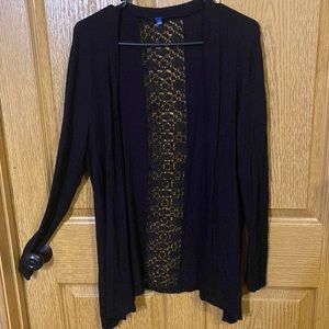 Apt. 9 XL Cardigan with patterned open back